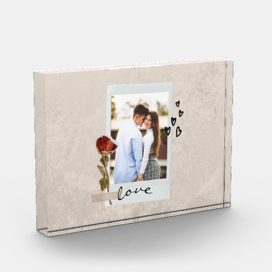 Liefde in Elegant Script Foto met Hart (Links)