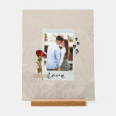 Liefde in Elegant Script Foto met Hart Acryl Bord (Voorkant)