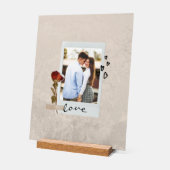 Liefde in Elegant Script Foto met Hart Acryl Bord (Hoek)