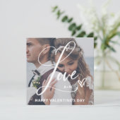 Liefde in Elegant Script | Foto Valentijnsdag Feestdagenkaart (Staand voorkant)