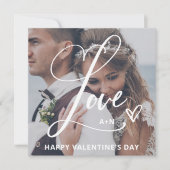 Liefde in Elegant Script | Foto Valentijnsdag Feestdagenkaart (Voorkant)