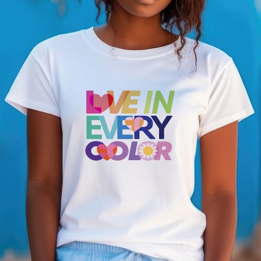 Liefde in elke kleur Leuk LGBTQ Regenboog Kleuren  Tri-Blend Shirt