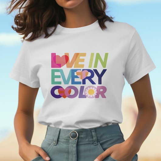 Liefde in elke kleur Leuk LGBTQ Regenboog Kleuren  Tri-Blend Shirt