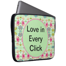 Liefde in elke klik laptop sleeve