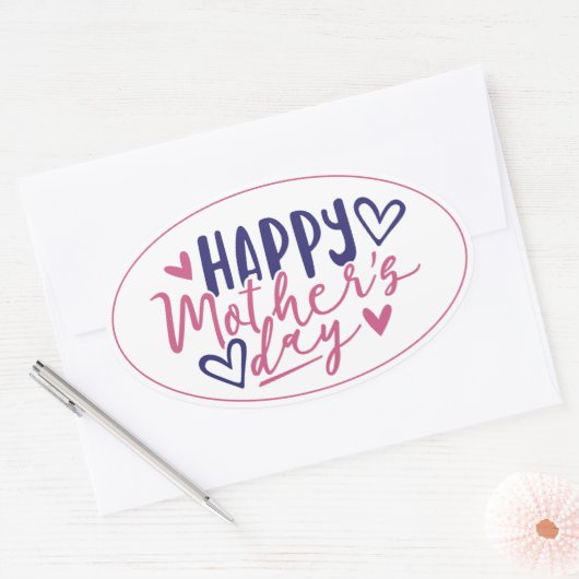 Liefde in elke letter ovale sticker (Envelop)