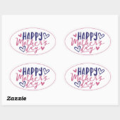 Liefde in elke letter ovale sticker (Vel)