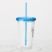 Liefde in elke slok | Elegante acrylrietje in schr Acryl Drinkbeker (Rechts)