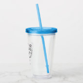 Liefde in elke slok | Elegante acrylrietje in schr Acryl Drinkbeker (Links)