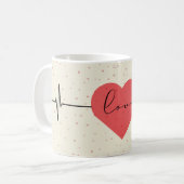 Liefde in elke slok - Heartbeat-Mok voor paren Koffiemok (Voorkant links)