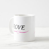 Liefde in elke slok Trendy Design Coffee Mok (Voorkant links)