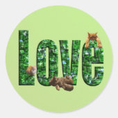 Liefde in elke Spint: Kittens spelen op woordliefd Ronde Sticker (Voorkant)