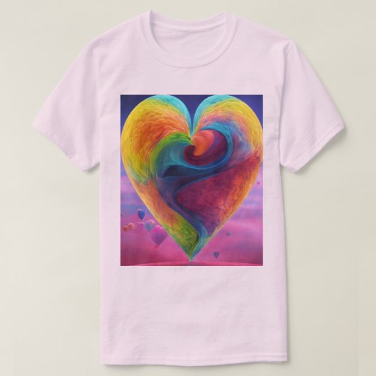 Liefde in elke steek: zijn en haar hartvormig t-shirt (Design voorkant)