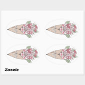 Liefde in elke taal bloem bundel ovale sticker (Vel)