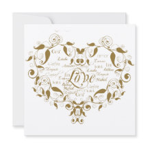 Liefde in elke taal Gold bruiloft uitnodiging