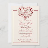 Liefde in elke taal in de uitnodiging tot het rode (Voorkant)