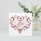 Liefde in elke taal in de uitnodiging tot het rode (Staand voorkant)