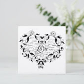 Liefde in elke taal in de uitnodiging voor een Bla (Staand voorkant)