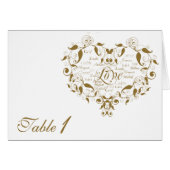 Liefde in elke taal in Gold Table Number (Voorkant Horizontaal)