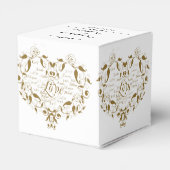 Liefde in elke taal in Gold Wedding Favor Box Bedankdoosjes (Achterkant)