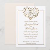 Liefde in elke taal in gouden bruiloft uitnodiging (Voorkant / Achterkant)