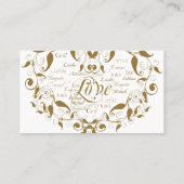 Liefde in elke taal in gouden trouwplaats kaarten plaatskaartje (Achterkant)