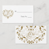 Liefde in elke taal in gouden trouwplaats kaarten plaatskaartje (Voorkant / Achterkant)