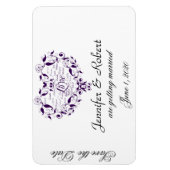 Liefde in elke taal in het Paarse Save the Date Magneet (Verticaal)