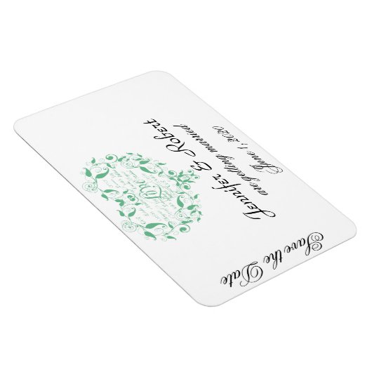 Liefde in elke taal in Mint Green Bewaar de datum Magneet (Rechterzijde)