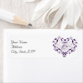 Liefde in elke taal in Paarse adreslabel Etiket (Insitu)