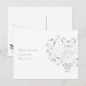 Liefde in elke taal in Silver RSVP Briefkaart (Voorkant / Achterkant)