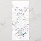 Liefde in elke taal in Silver Wedding Menu (Achterkant)