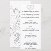 Liefde in elke taal in Silver Wedding Menu (Voorkant / Achterkant)