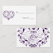 Liefde in elke Taal Paarse Trouwplaats Kaarten Plaatskaartje (Voorkant / Achterkant)