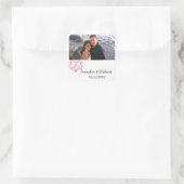 Liefde in elke taal Roze bruiloft gunst Sticker (Tas)