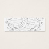 Liefde in elke taal Silver Wedding Drink Tickets Mini Visitekaartjes (Achterkant)