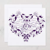 Liefde in elke taal tijdens de uitnodiging voor Pa (Voorkant / Achterkant)