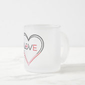 Liefde in elke thread matglas koffiemok (Voorkant rechts)