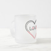 Liefde in elke thread matglas koffiemok (Voorkant links)