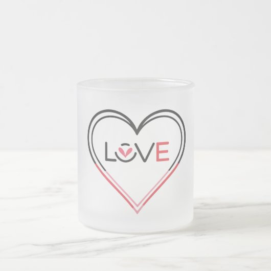 Liefde in elke thread matglas koffiemok (Center)