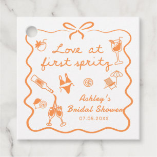 Liefde in First Spritz Vrijgezellenfeest Favor Tag Bedankjes Labels