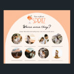 Liefde in First Spritz Waar waren ze? | Liggend Poster<br><div class="desc">Liefde bij First Spritz Vrijgezellenfeest Foto Waar waren ze Game. Dit spel is niet alleen voor het herinneren van de reis van het paar samen, maar ook kunnen gasten verhalen over de bruid en bruidegom te delen. Het is een luchtige manier om hun liefdesverhaal en zoete herinneringen te vieren via...</div>