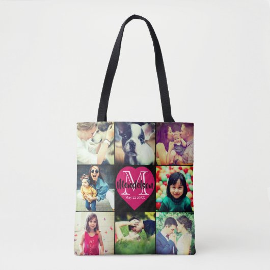 Liefde in foto Collage Unieke Draag Tote Bag (Voorkant)