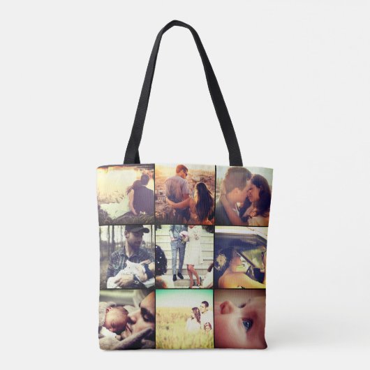Liefde in foto Collage Unieke Draag Tote Bag (Achterkant)