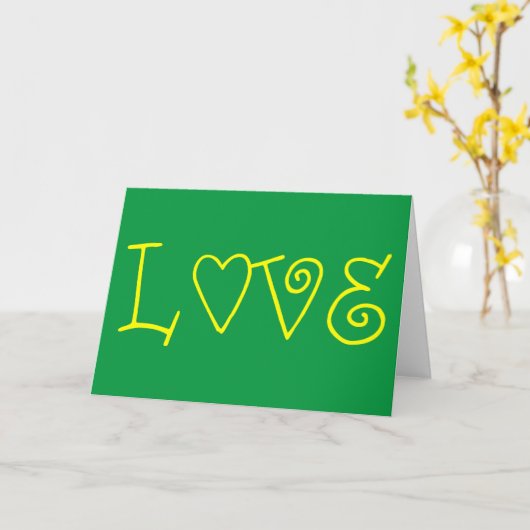 LIEFDE in geel Kaart (Gele Bloem)