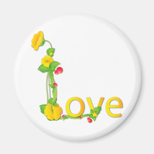 Liefde in Gele Bloemen Magneet (Voorkant)