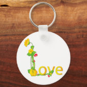 Liefde in Gele Bloemen Sleutelhanger (Voorkant)
