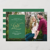 Liefde in gouden kerst of vakantie Kaart (Voorkant / Achterkant)