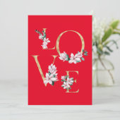 Liefde in gouden letter met magnolia bloemen (Staand voorkant)