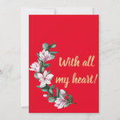 Liefde in gouden letters met magnoliumbloemen (Achterkant)