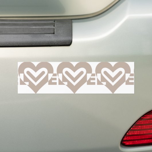 Liefde in grijs bumpersticker (Op auto)